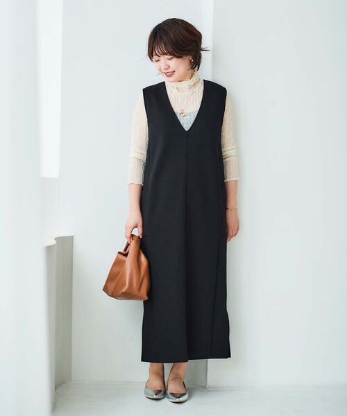 le.coeur blanc（ルクールブラン）の「ダンボール2WAYジャンスカ（ジャンパースカート・レディース・ブラック/ダークグレー・38）」の19枚目の写真