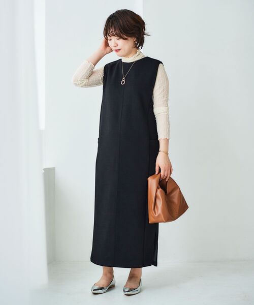 le.coeur blanc（ルクールブラン）の「ダンボール2WAYジャンスカ（ジャンパースカート・レディース・ブラック/ダークグレー・38）」の20枚目の写真