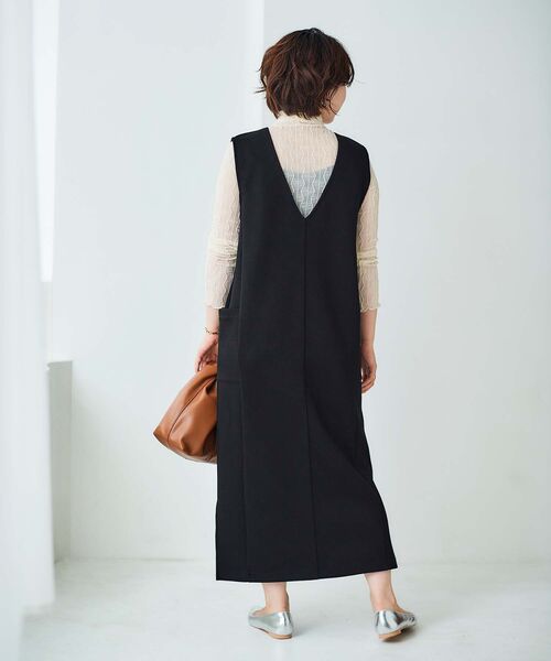 le.coeur blanc（ルクールブラン）の「ダンボール2WAYジャンスカ（ジャンパースカート・レディース・ブラック/ダークグレー・38）」の22枚目の写真