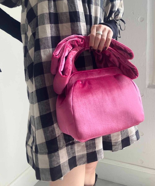 Casselini（キャセリーニ）の「Casselini(キャセリーニ)リボンハンドバッグ（ハンドバッグ・レディース・ピンク/グレー/シルバー/アイボリー・FREE）」の4枚目の写真