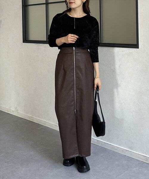 Thevon（ゼボン）の「ベロアメッシュシアープルオーバー（Tシャツ/カットソー・レディース・ベージュ/ブラック/ブラウン・FREE）」の22枚目の写真