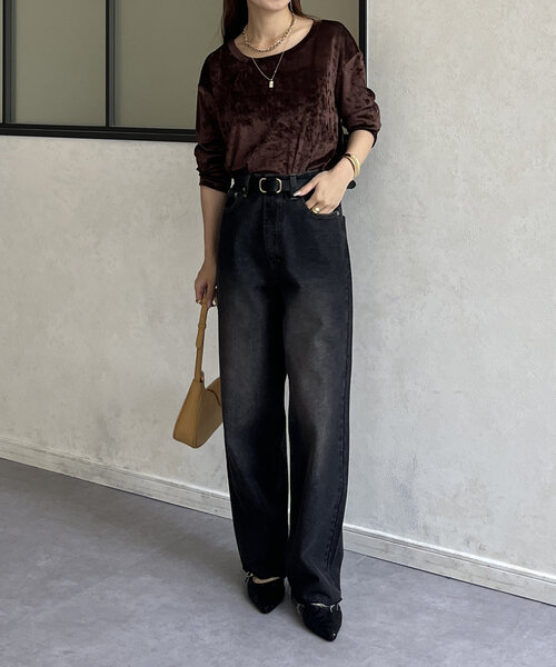 Thevon（ゼボン）の「ベロアメッシュシアープルオーバー（Tシャツ/カットソー・レディース・ベージュ/ブラック/ブラウン・FREE）」の14枚目の写真