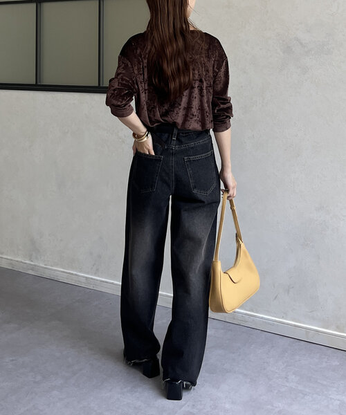 Thevon（ゼボン）の「ベロアメッシュシアープルオーバー（Tシャツ/カットソー・レディース・ベージュ/ブラック/ブラウン・FREE）」の12枚目の写真