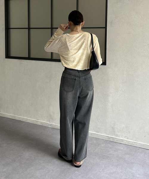 Thevon（ゼボン）の「ベロアメッシュシアープルオーバー（Tシャツ/カットソー・レディース・ベージュ/ブラック/ブラウン・FREE）」の5枚目の写真