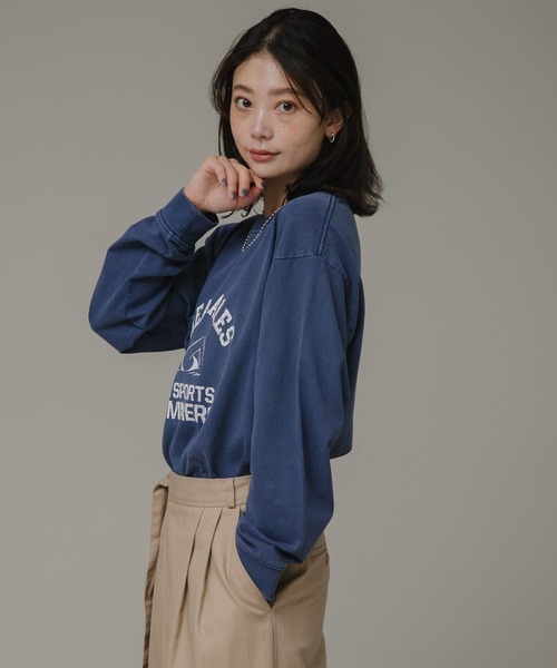 URBAN RESEARCH Sonny Label（アーバンリサーチサニーレーベル）の「『ユニセックス』GEM SPORTSWEAR　PRINT LONG T-SHIRTS（Tシャツ/カットソー・レディース・ブルー/オフホワイト/チャコールグレー・MEDIUM/LARGE）」の18枚目の写真