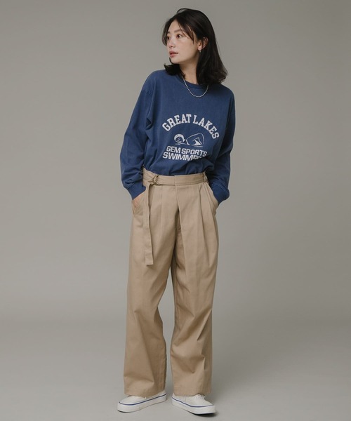 URBAN RESEARCH Sonny Label（アーバンリサーチサニーレーベル）の「『ユニセックス』GEM SPORTSWEAR　PRINT LONG T-SHIRTS（Tシャツ/カットソー・レディース・ブルー/オフホワイト/チャコールグレー・MEDIUM/LARGE）」の21枚目の写真