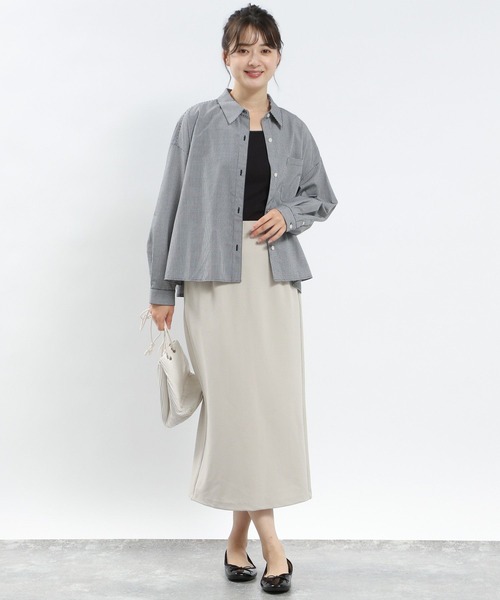 GLOBAL WORK Smile Seed Store（グローバルワーク スマイルシードストア）の「イージーケアクロップドシャツ/116007（シャツ/ブラウス・レディース・杢グレー/サックスブルー/グレー/ネイビー・X-LARGE/LARGE/SMALL/MEDIUM）」の5枚目の写真