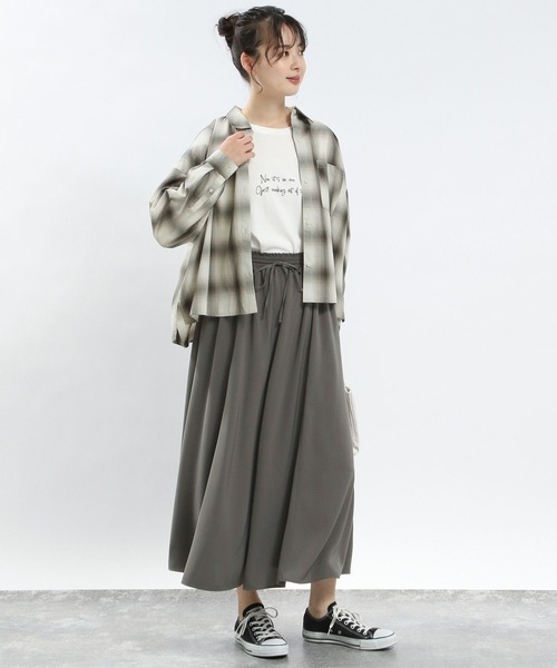 GLOBAL WORK Smile Seed Store（グローバルワーク スマイルシードストア）の「イージーケアクロップドシャツ/116007（シャツ/ブラウス・レディース・杢グレー/サックスブルー/グレー/ネイビー・X-LARGE/LARGE/SMALL/MEDIUM）」の16枚目の写真