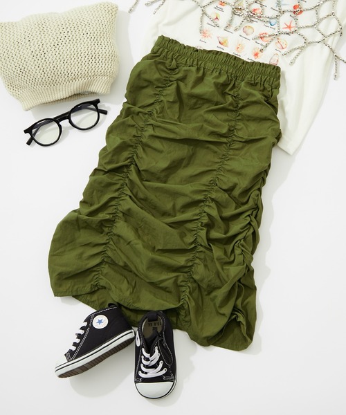 CIAOPANIC TYPY（チャオパニックティピー）の「【KIDS】縦シャーリングスカート（スカート・キッズ・カーキ/ブラック/パープル・LARGE/X-LARGE/XX-LARGE/SMALL/MEDIUM）」の15枚目の写真