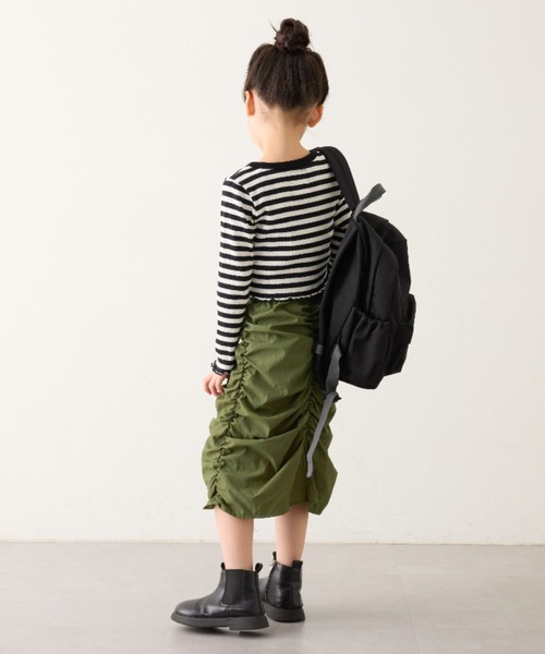 CIAOPANIC TYPY（チャオパニックティピー）の「【KIDS】縦シャーリングスカート（スカート・キッズ・カーキ/ブラック/パープル・LARGE/X-LARGE/XX-LARGE/SMALL/MEDIUM）」の8枚目の写真