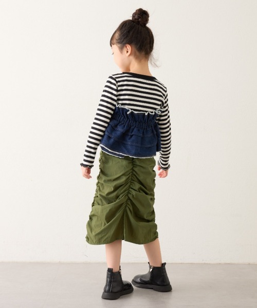 CIAOPANIC TYPY（チャオパニックティピー）の「【KIDS】縦シャーリングスカート（スカート・キッズ・カーキ/ブラック/パープル・LARGE/X-LARGE/XX-LARGE/SMALL/MEDIUM）」の10枚目の写真