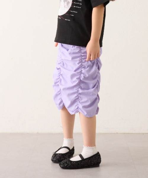 CIAOPANIC TYPY（チャオパニックティピー）の「【KIDS】縦シャーリングスカート（スカート・キッズ・カーキ/ブラック/パープル・LARGE/X-LARGE/XX-LARGE/SMALL/MEDIUM）」の12枚目の写真