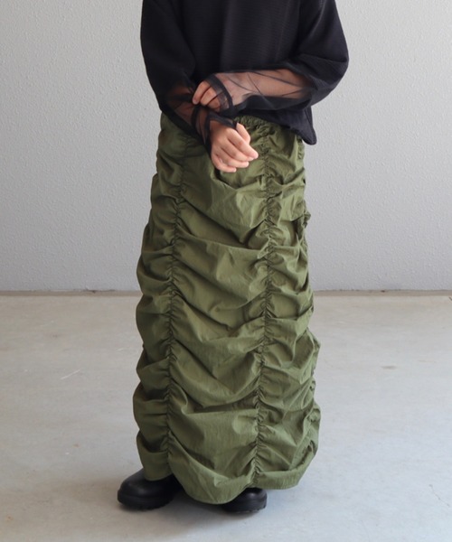 CIAOPANIC TYPY（チャオパニックティピー）の「【KIDS】縦シャーリングスカート（スカート・キッズ・カーキ/ブラック/パープル・LARGE/X-LARGE/XX-LARGE/SMALL/MEDIUM）」の21枚目の写真