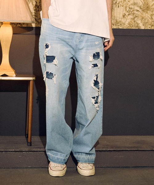 ブランド古着】ダメージ加工デニムパンツ（デニムパンツ）｜ADAM PATEK 