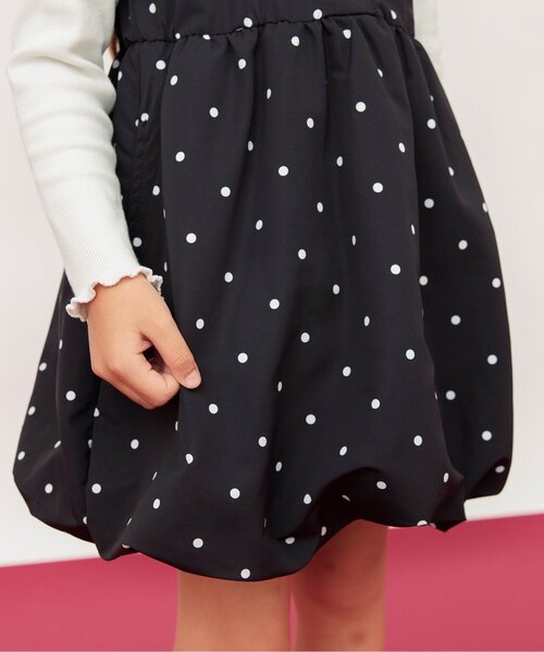 apres les cours（アプレレクール）の「ハートボタンバルーンドッキングワンピース（ワンピース・キッズ・ブラック/アイボリー・110/100/90/80/140/130/120）」の11枚目の写真