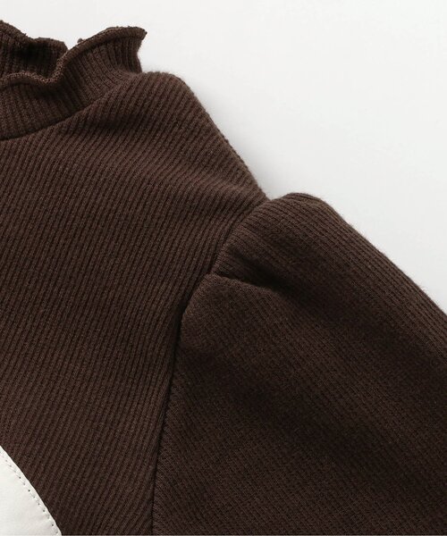 apres les cours（アプレレクール）の「ハートボタンバルーンドッキングワンピース（ワンピース・キッズ・ブラック/アイボリー・110/100/90/80/140/130/120）」の17枚目の写真