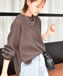 SHIPS | 〈手洗い可能〉ランダムブルーゼ ロングスリーブ プルオーバー(Tシャツ/カットソー)