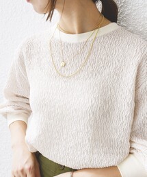 【WEB限定】〈手洗い可能〉ランダムブルーゼ ロングスリーブ プルオーバー