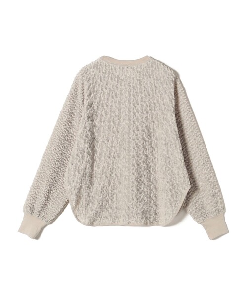 新品タグ付☆JulierYoga&Relax リブロングスリーブプルオーバー 手洗い可能〉ランダムブルーゼ ロングスリーブ プルオーバー（T