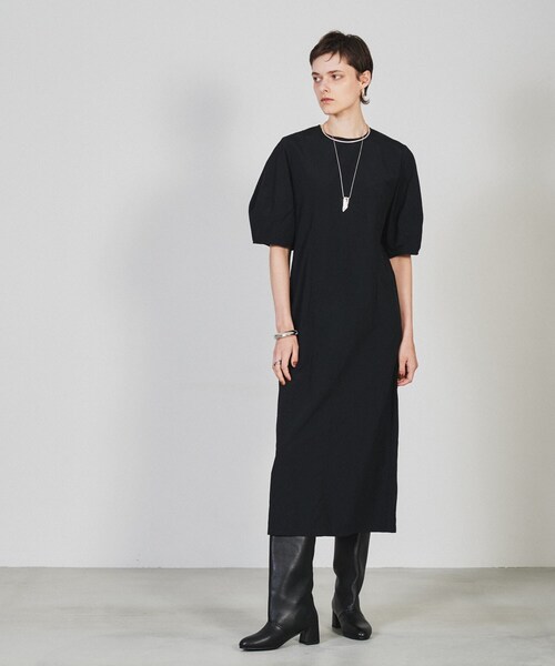 cloenc（クロエンス）の「◆【手洗い可】バルーンスリーブストレートワンピース（ワンピース・レディース・ブラック/パープル系4・01/02/03）」の10枚目の写真