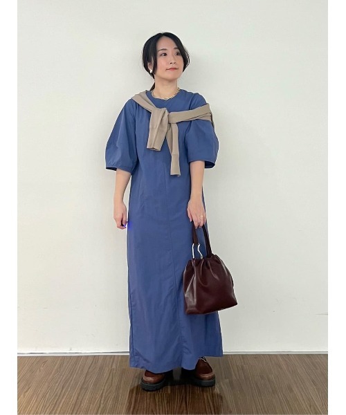 cloenc（クロエンス）の「◆【手洗い可】バルーンスリーブストレートワンピース（ワンピース・レディース・ブラック/パープル系4・01/02/03）」の5枚目の写真