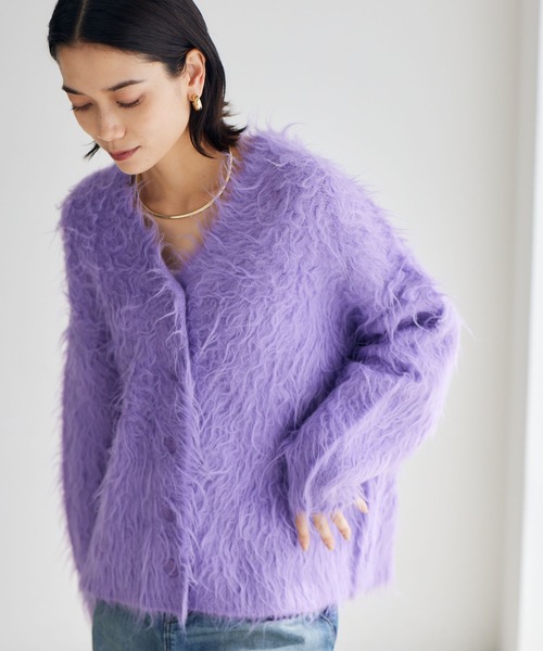 BARNYARDSTORM（バンヤードストーム）の「BARNYARDSTORM / フラッフィーカーディガン（カーディガン/ボレロ・レディース・ブルー/ラベンダー/チャコール/ブラウン/ベージュ/ピンク/オフホワイト/イエロー・FREE）」の6枚目の写真