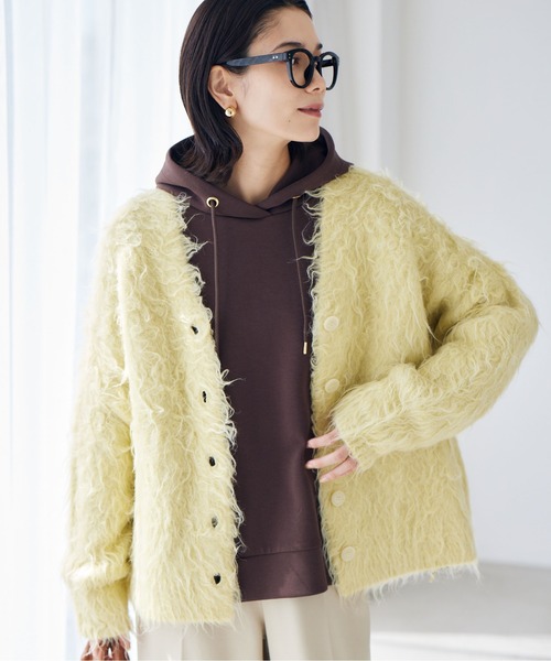 BARNYARDSTORM（バンヤードストーム）の「BARNYARDSTORM / フラッフィーカーディガン（カーディガン/ボレロ・レディース・ブルー/ラベンダー/チャコール/ブラウン/ベージュ/ピンク/オフホワイト/イエロー・FREE）」の7枚目の写真