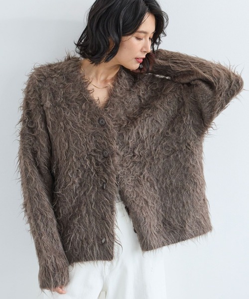 BARNYARDSTORM（バンヤードストーム）の「BARNYARDSTORM / フラッフィーカーディガン（カーディガン/ボレロ・レディース・ブルー/ラベンダー/チャコール/ブラウン/ベージュ/ピンク/オフホワイト/イエロー・FREE）」の10枚目の写真