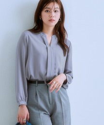 7days Life Styling（セブンデイズライフスタイリング）の「ストレッチパウダーサテンスキッパーブラウス（しわになりにくい・速乾・洗濯機OK・UVカット）（シャツ/ブラウス）」