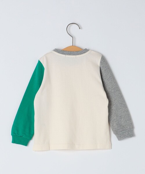 SHIPS（シップス）の「SHIPS KIDS:80～90cm / SHIPS ロゴ 長袖 TEE（Tシャツ/カットソー・キッズ・グレー/オフホワイト/グリーン・90/80）」の4枚目の写真