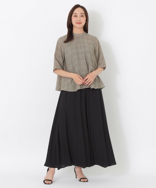 S.ESSENTIALS(エスエッセンシャルズ)の「ギャザーワイドパンツ(その他パンツ・レディース・ブラック・38/36)」の2枚目の写真