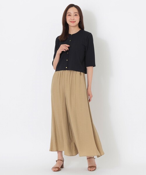 S.ESSENTIALS(エスエッセンシャルズ)の「ギャザーワイドパンツ(その他パンツ・レディース・ブラック・38/36)」の3枚目の写真