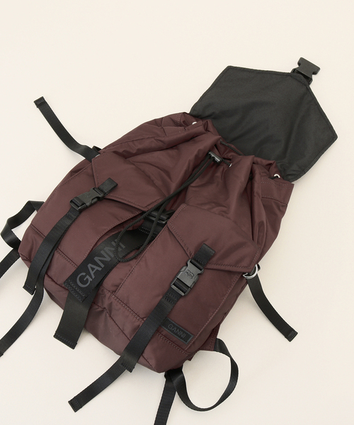 U by SPICK&SPAN（ユーバイスピックアンドスパン）の「【GANNI / ガニー】 Recycled Tech Backpack（バックパック/リュック・レディース・ブラウン・FREE）」の5枚目の写真