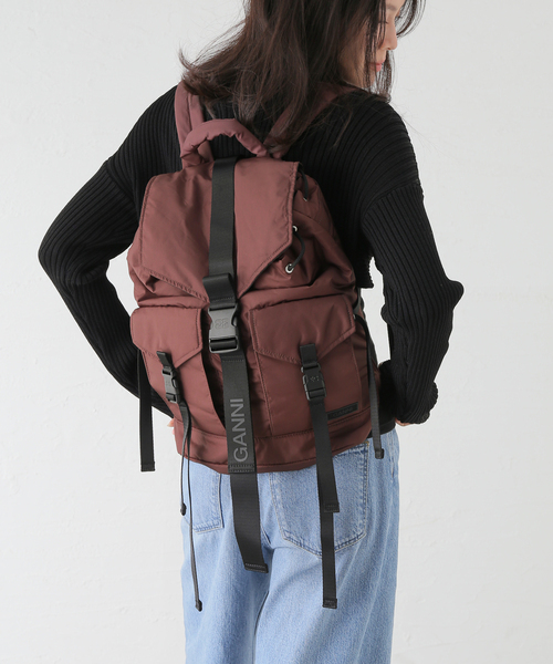 U by SPICK&SPAN（ユーバイスピックアンドスパン）の「【GANNI / ガニー】 Recycled Tech Backpack（バックパック/リュック・レディース・ブラウン・FREE）」の21枚目の写真
