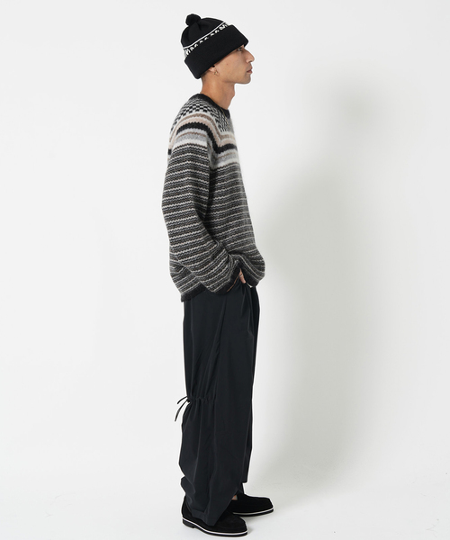 NOMA t.d.(ノーマティーディー)の「【NOMA T.D. / ノ-マ・ティー・ディー】Checker Stripe Sweater(ニット/セーター・メンズ・チャコールグレー・3)」の6枚目の写真