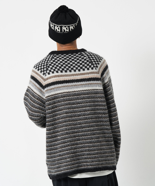 NOMA t.d.(ノーマティーディー)の「【NOMA T.D. / ノ-マ・ティー・ディー】Checker Stripe Sweater(ニット/セーター・メンズ・チャコールグレー・3)」の9枚目の写真