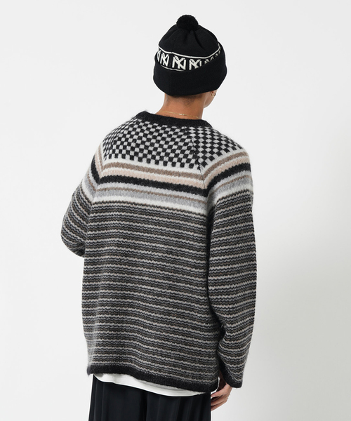 NOMA t.d.(ノーマティーディー)の「【NOMA T.D. / ノ-マ・ティー・ディー】Checker Stripe Sweater(ニット/セーター・メンズ・チャコールグレー・3)」の10枚目の写真