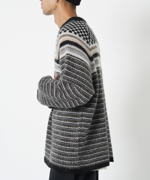 NOMA t.d.(ノーマティーディー)の「【NOMA T.D. / ノ-マ・ティー・ディー】Checker Stripe Sweater(ニット/セーター・メンズ・チャコールグレー・3)」の11枚目の写真