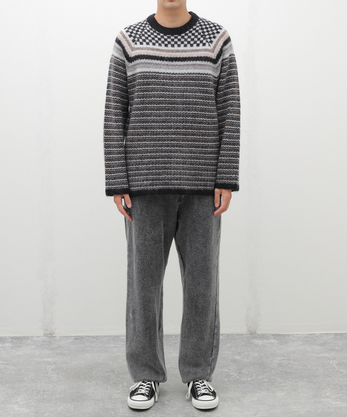 NOMA t.d.(ノーマティーディー)の「【NOMA T.D. / ノ-マ・ティー・ディー】Checker Stripe Sweater(ニット/セーター・メンズ・チャコールグレー・3)」の14枚目の写真