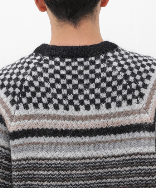 NOMA t.d.(ノーマティーディー)の「【NOMA T.D. / ノ-マ・ティー・ディー】Checker Stripe Sweater(ニット/セーター・メンズ・チャコールグレー・3)」の19枚目の写真