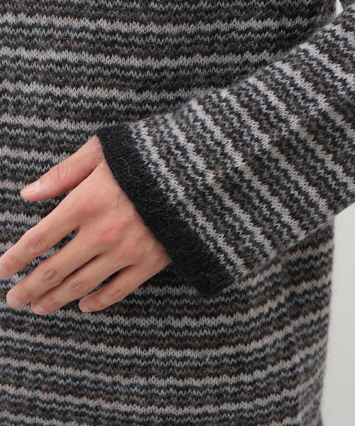 NOMA t.d.(ノーマティーディー)の「【NOMA T.D. / ノ-マ・ティー・ディー】Checker Stripe Sweater(ニット/セーター・メンズ・チャコールグレー・3)」の21枚目の写真
