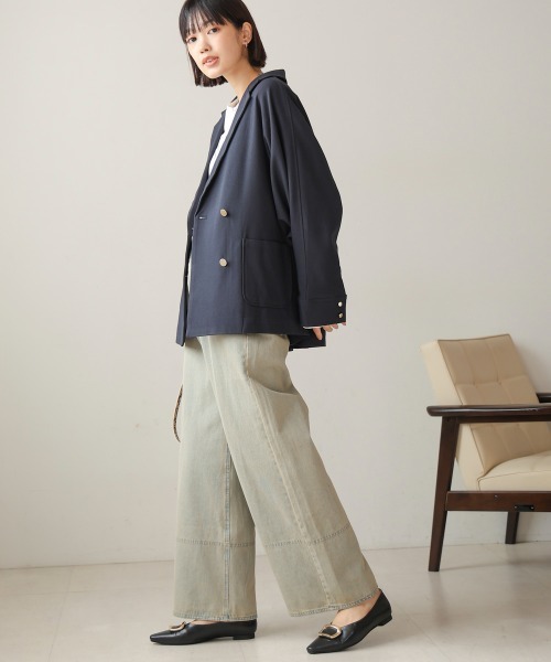 Bou Jeloud（ブージュルード）の「ケミカルウォッシュワイドデニムパンツ（デニムパンツ・レディース・ブルー/ブラック/ネイビー・FREE）」の9枚目の写真