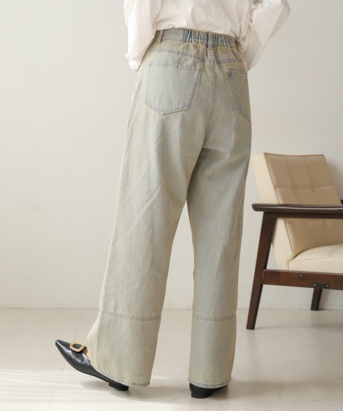 Bou Jeloud（ブージュルード）の「ケミカルウォッシュワイドデニムパンツ（デニムパンツ・レディース・ブルー/ブラック/ネイビー・FREE）」の11枚目の写真