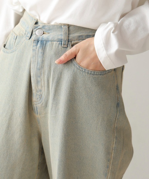 Bou Jeloud（ブージュルード）の「ケミカルウォッシュワイドデニムパンツ（デニムパンツ・レディース・ブルー/ブラック/ネイビー・FREE）」の12枚目の写真