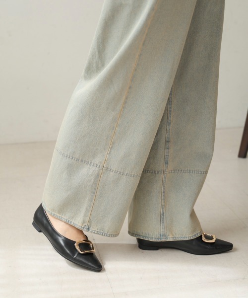 Bou Jeloud（ブージュルード）の「ケミカルウォッシュワイドデニムパンツ（デニムパンツ・レディース・ブルー/ブラック/ネイビー・FREE）」の14枚目の写真