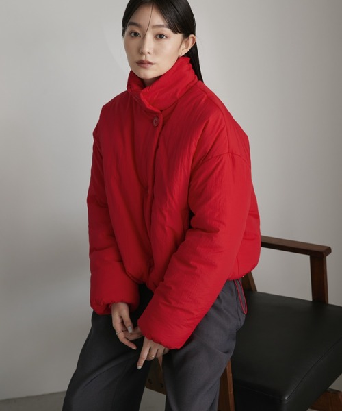 Aunt Marie's（アントマリーズ）の「3WAY中綿クロップドブルゾン（ダウンジャケット/コート・レディース・アイボリー/ブラック/レッド/ネイビー・FREE）」の4枚目の写真