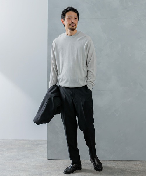 URBAN RESEARCH DOORS（アーバンリサーチドアーズ）の「LIFE STYLE TAILOR　マシンウォッシャブルハイゲージクルーニット（シャツ/ブラウス・メンズ・アイボリー/ブラック/グレー/グリーン・MEDIUM/LARGE）」の11枚目の写真