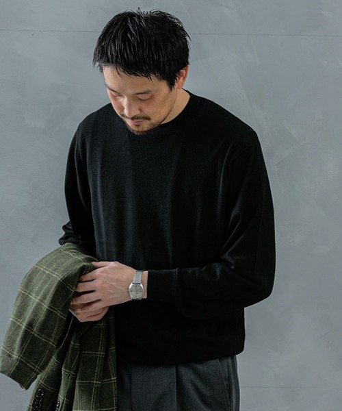 URBAN RESEARCH DOORS（アーバンリサーチドアーズ）の「LIFE STYLE TAILOR　マシンウォッシャブルハイゲージクルーニット（シャツ/ブラウス・メンズ・アイボリー/ブラック/グレー/グリーン・MEDIUM/LARGE）」の14枚目の写真