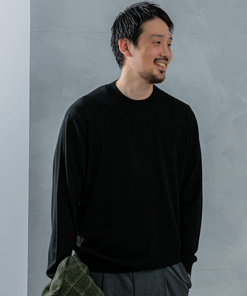 URBAN RESEARCH DOORS（アーバンリサーチドアーズ）の「LIFE STYLE TAILOR　マシンウォッシャブルハイゲージクルーニット（シャツ/ブラウス・メンズ・アイボリー/ブラック/グレー/グリーン・MEDIUM/LARGE）」の16枚目の写真