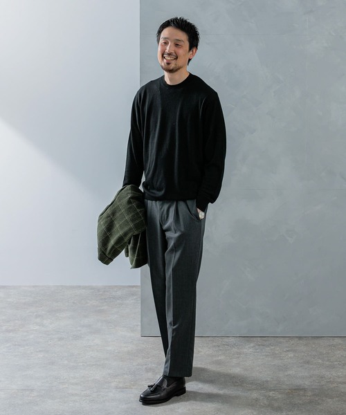 URBAN RESEARCH DOORS（アーバンリサーチドアーズ）の「LIFE STYLE TAILOR　マシンウォッシャブルハイゲージクルーニット（シャツ/ブラウス・メンズ・アイボリー/ブラック/グレー/グリーン・MEDIUM/LARGE）」の17枚目の写真